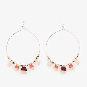 Express Metal Wrapped Teardrop Stone Earrings